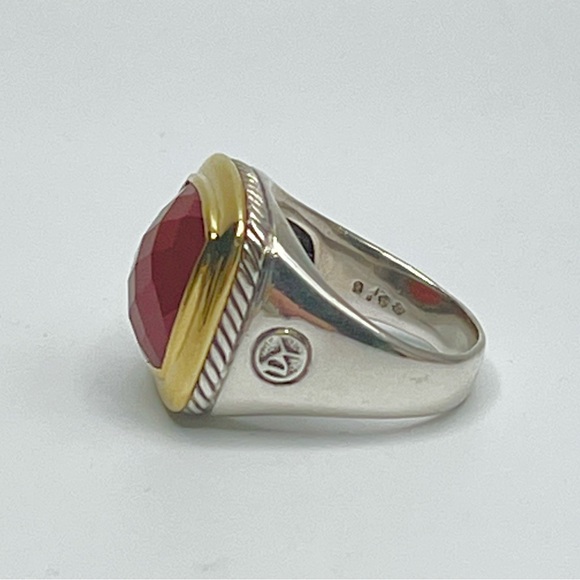 David Yurman Albion 15mm Carnelian Ring With Gold - Picture 4 of 10